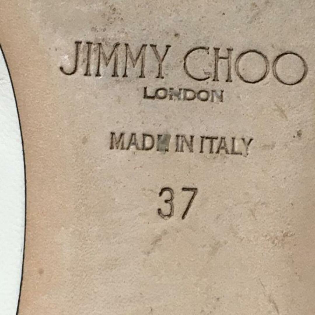 JIMMY CHOO(ジミーチュウ)のJIMMY CHOO(ジミーチュウ) フラットシューズ 37 レディース - 白×黒 リボン レザー レディースの靴/シューズ(その他)の商品写真