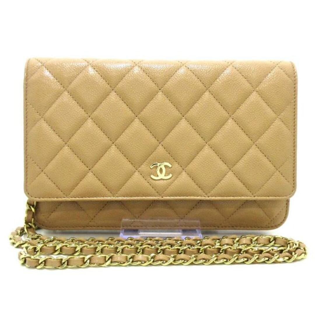 CHANEL(シャネル)のCHANEL(シャネル) 財布美品  マトラッセ AP0250 ベージュ チェーンウォレット/ゴールド金具 キャビアスキン レディースのファッション小物(財布)の商品写真