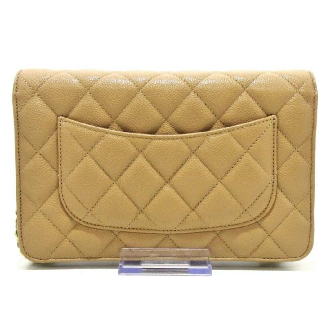 CHANEL(シャネル)のCHANEL(シャネル) 財布美品  マトラッセ AP0250 ベージュ チェーンウォレット/ゴールド金具 キャビアスキン レディースのファッション小物(財布)の商品写真