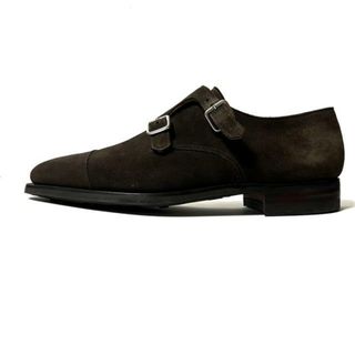 クロケットアンドジョーンズ(Crockett&Jones)のCrockett&Jones(クロケットジョーンズ) ローファー 6 1/2E メンズ - ダークブラウン ダブルモンクストラップ スエード(その他)