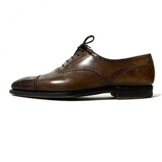 Crockett&Jones(クロケットジョーンズ) シューズ 7 1/2D メンズ - ダークブラウン レースアップ/ウィングチップ レザー