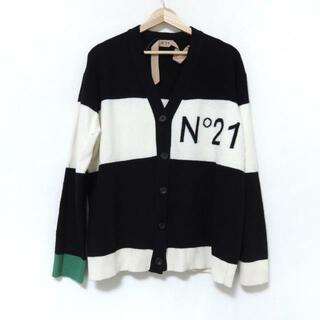 N°21 - N゜21(ヌメロ ヴェントゥーノ) カーディガン サイズ44 L レディース - 黒×白 長袖