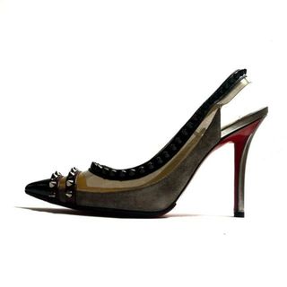 クリスチャンルブタン(Christian Louboutin)のCHRISTIAN LOUBOUTIN(クリスチャンルブタン) パンプス 36 レディース美品  - クリア×グレーベージュ×マルチ スタッズ/アウトソール張替済 ビニール×レザー×スエード×エナメル（レザー）(ハイヒール/パンプス)