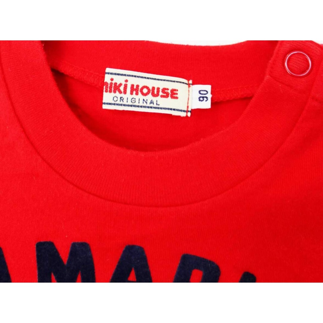 mikihouse(ミキハウス)の【夏物 新入荷!】[ミキハウス/mikihouse]90cm 半袖Tシャツ/半袖カットソー 赤【中古】子供服 キッズ kids ベビー服 baby 男の子 夏 tops 214042 キッズ/ベビー/マタニティのベビー服(~85cm)(Ｔシャツ)の商品写真