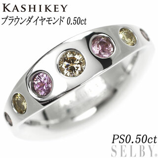 カシケイ K18WG ブラウンダイヤモンド ピンクサファイア リング 0.50ct PS0.50ct(リング(指輪))