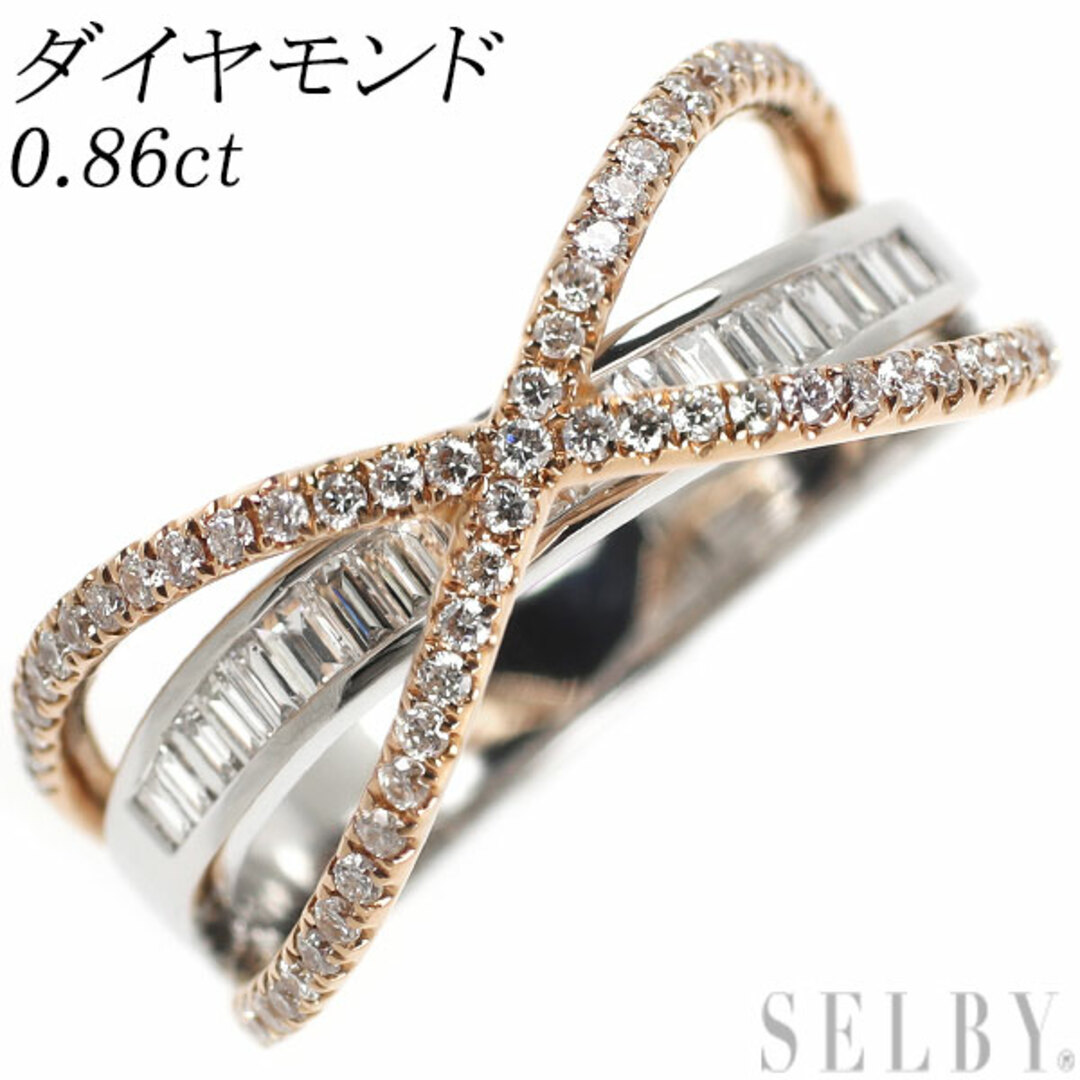 K18WG/PG ダイヤモンド リング D0.86ct レディースのアクセサリー(リング(指輪))の商品写真