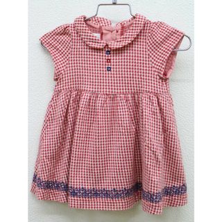 ファミリア(familiar)の【夏物 新入荷!】＜ファミリア/familiar＞70cm 半袖ワンピース 赤×白【中古】子供服 キッズ kids ベビー服 baby 女の子 夏 onepi 514042(ワンピース)