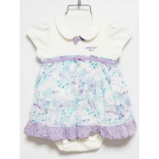 【夏物 新入荷!】‡アナスイミニ/ANNA SUI mini‡80cm 半袖カバーオール/ロンパース 白×ブルー【中古】子供服 キッズ kids ベビー服 baby 女の子 夏 onepi 214042