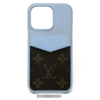 ルイヴィトン(LOUIS VUITTON)のLOUIS VUITTON(ルイヴィトン) 携帯電話ケース モノグラム IPHONEバンパー13PRO M81422 ブルーヌアージュ カーフレザー（皮革の種類：牛革）(モバイルケース/カバー)