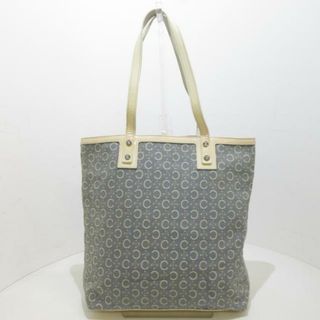 セリーヌ(celine)のCELINE(セリーヌ) トートバッグ Cマカダム柄 ライトブルー×アイボリー ジャガード×エナメル（レザー）(トートバッグ)