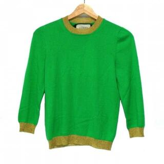 GUCCI(グッチ) 七分袖セーター サイズS レディース - グリーン×ゴールド