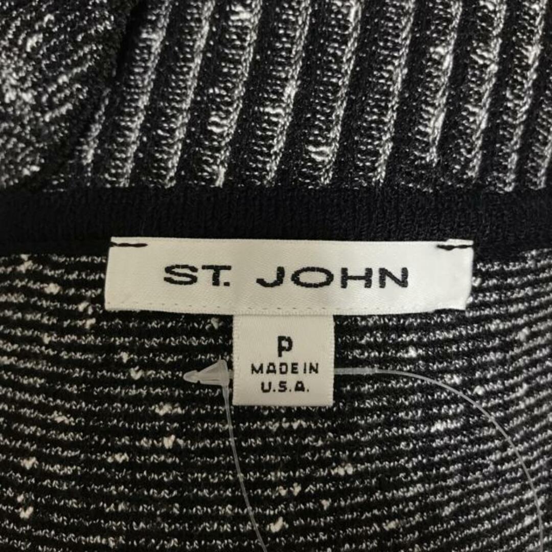 ST.JOHN(セントジョン) 半袖カットソー レディース 黒×ライトグレー×マルチ ラウンドネック//ストライプ レディースのトップス(カットソー(半袖/袖なし))の商品写真