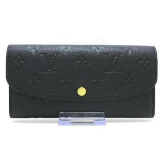 ルイヴィトン(LOUIS VUITTON)のLOUIS VUITTON(ルイヴィトン) 長財布 モノグラム・アンプラント美品  ポルトフォイユエミリー M62369 ノワール イニシャル刻印あり モノグラム・アンプラント レザー（皮革の種類：牛革）(財布)