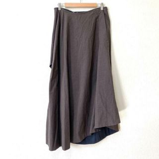 DRIES VAN NOTEN(ドリスヴァンノッテン) ロングスカート サイズ40 XL レディース - ベージュ×ダークグレー×ダークブラウン マキシ丈