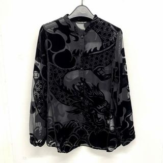 VIVIENNE TAM(ヴィヴィアンタム) 長袖シャツ サイズ0 XS レディース美品  - 黒 シースルー/ベロア