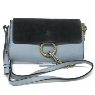 クロエ(Chloe)のChloe(クロエ) 財布 フェイ ライトブルー×ダークグレー ショルダーウォレット スエード×レザー(財布)