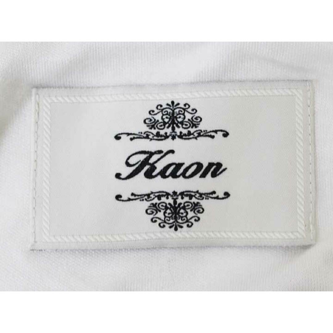 Kaon(カオン)の【夏物 新入荷】☆Kaon/カオン☆リボンチュールカットソー/カットソー/Tシャツ/半袖/ラウンドネック ホワイト/白 レディース FREE【中古】 夏 614042 レディースのトップス(Tシャツ(半袖/袖なし))の商品写真