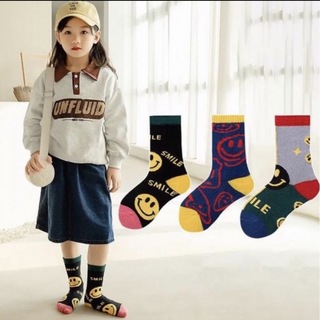 ENDO SOCKS ニコマーク　スマイルマークデザインの可愛い子供靴下(靴下/タイツ)