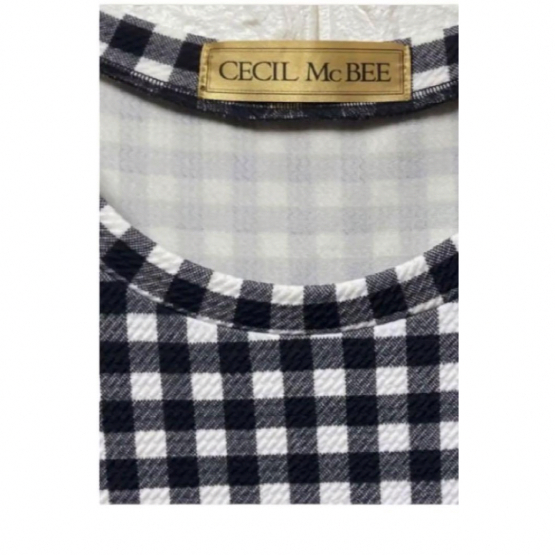 CECIL McBEE(セシルマクビー)の送料無料！可愛いCECIL McBEEワンピース　チェック柄　M  美品 レディースのワンピース(ミニワンピース)の商品写真