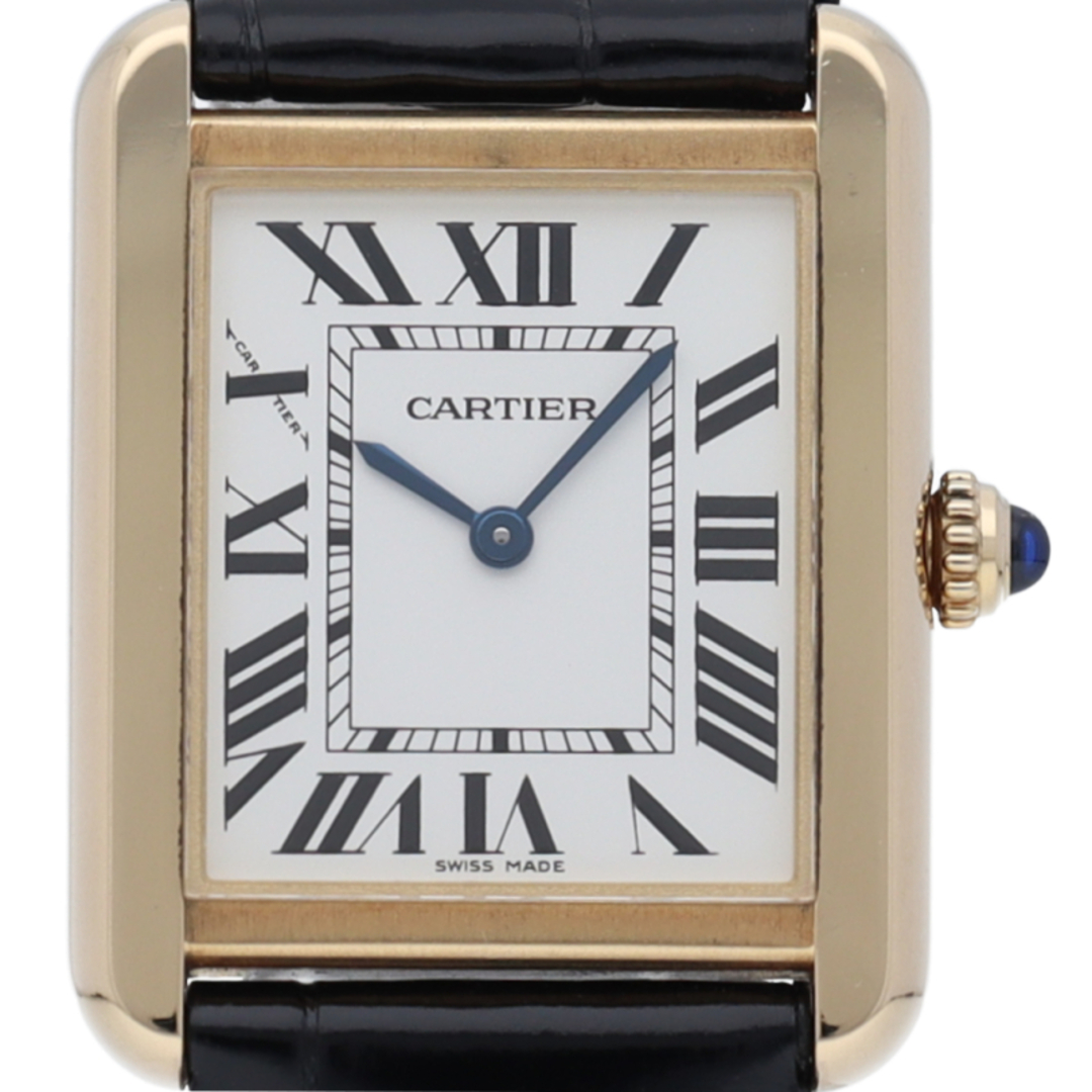 Cartier(カルティエ)のカルティエ タンク ソロ ウォッチ SM コンビ Tank Solo W5200002 修理書 K18YG/SS/革 レディース時計 シルバー 仕上げ済 美品 【中古】 レディースのファッション小物(腕時計)の商品写真