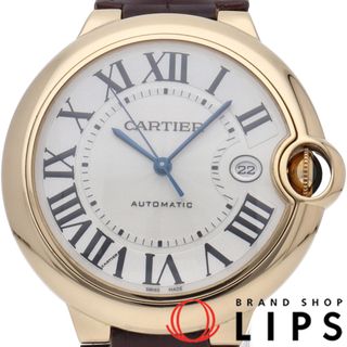 カルティエ(Cartier)のカルティエ バロン ブルー ウォッチ 42mm LM オートマチック Ballon Bleu W6900551 箱 保証書 K18YG/革 メンズ時計 シルバー 仕上げ済 美品 【中古】(その他)