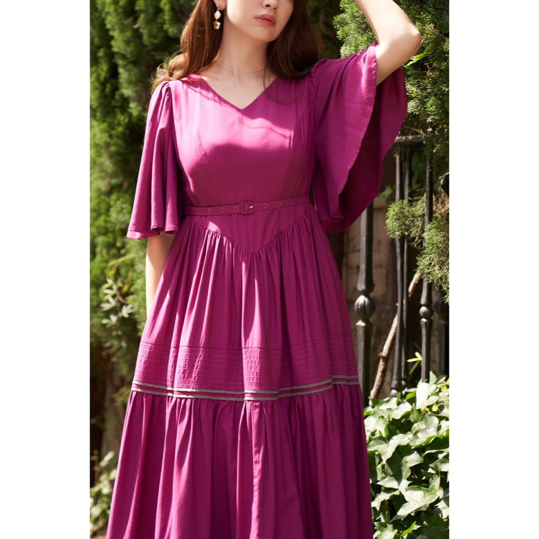 Her lip to(ハーリップトゥ)の【新品】Montpellier Bell-Sleeve Dress レディースのワンピース(ロングワンピース/マキシワンピース)の商品写真