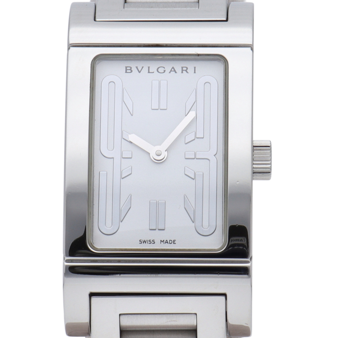 BVLGARI(ブルガリ)のブルガリ レッタンゴロ レディース時計 Rettangolo RT39S/RT39WSS SS レディース時計 ホワイト OH・仕上げ済 美品 【中古】 レディースのファッション小物(腕時計)の商品写真