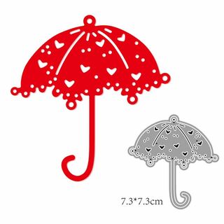 カッティングダイ傘ハート飾りかわいいおしゃれ雨6月梅雨季節レースウエディングお祝(型紙/パターン)