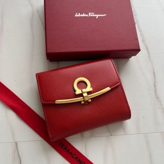 370 美品 Ferragamo サルヴァトーレフェラガモ 2つ折り財布