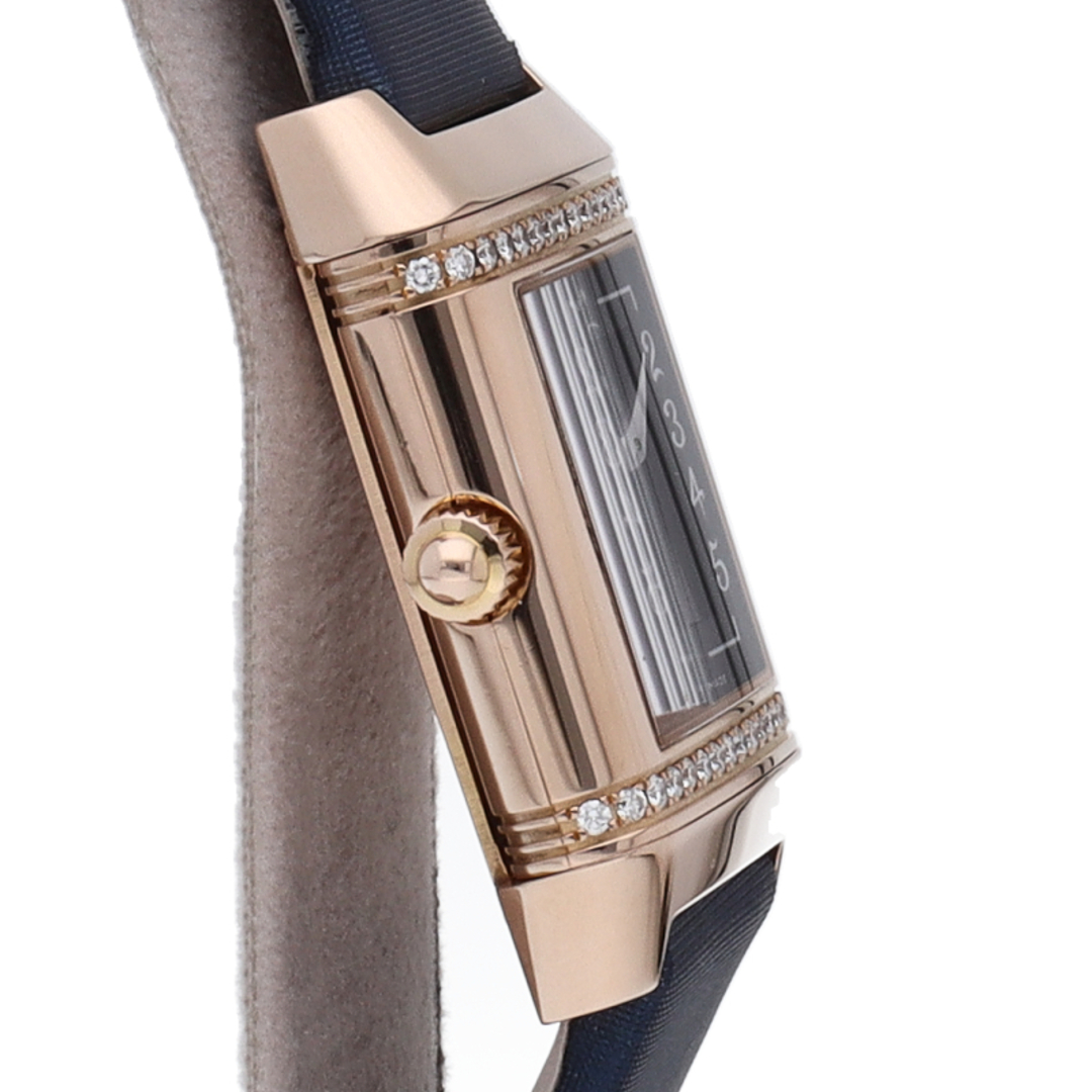 Jaeger-LeCoultre(ジャガールクルト)のジャガー・ルクルト レベルソ デュエット ウォッチ ダイヤベゼル Reverso Duetto 266.2.44/Q2662470 保証書 修理書 K18PG/革 レディース時計 ホワイト/ブラック 仕上げ済 美品 【中古】 レディースのファッション小物(腕時計)の商品写真