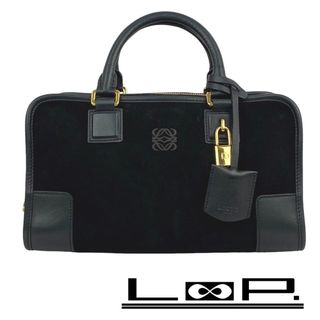 ロエベ(LOEWE)の■美品■　ロエベ アマソナ 28 ハンド バッグ スエード レザー ブラック ゴールド 【126420】(ハンドバッグ)