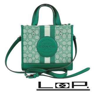 コーチ(COACH)の■新同■　コーチ 2WAY バッグ キャンバス レザー グリーン C8417 【135088】(ハンドバッグ)