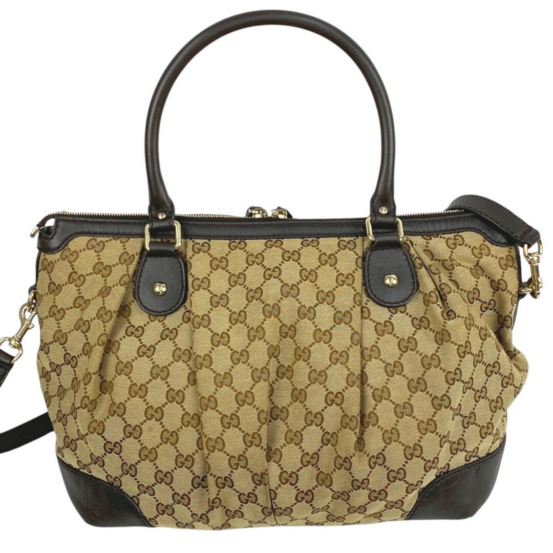 Gucci(グッチ)の■中古■　グッチ 2WAY バッグ インターロッキング キャンバス ベージュ ブラウン 285730 【135057】 レディースのバッグ(ハンドバッグ)の商品写真