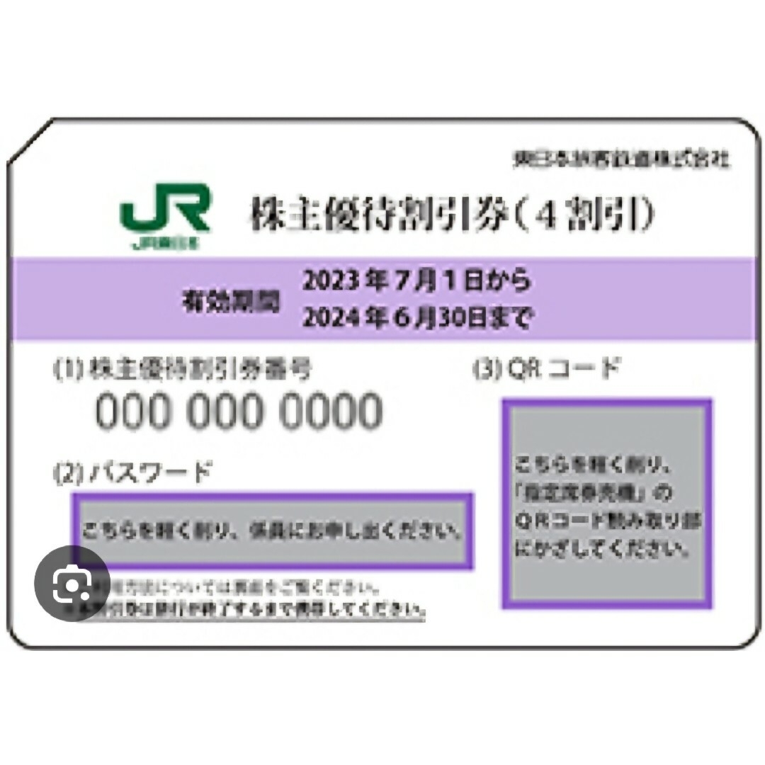 JR(ジェイアール)のJR東日本 株主優待券 株主優待乗車証 チケットの優待券/割引券(その他)の商品写真