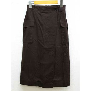 MACPHEE - 【春夏物 新入荷】‡MACPHEE/マカフィー‡コットンリネンストレッチラップスカート/ミモレ丈 ブラウン/茶レディース 34【中古】 春夏 514042