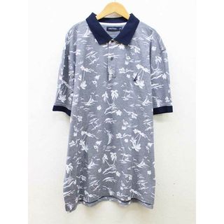 NAUTICA - 【夏物新入荷】新品未使用品■NAUTICA/ノーティカ■総柄ポロシャツ/半袖  ネイビー×ホワイト/紺×白 メンズ XXL 夏 514042