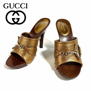 グッチ(Gucci)の【美品】GUCCI ホースビット スタッズ ミュールサンダル 35イタリア製(ミュール)