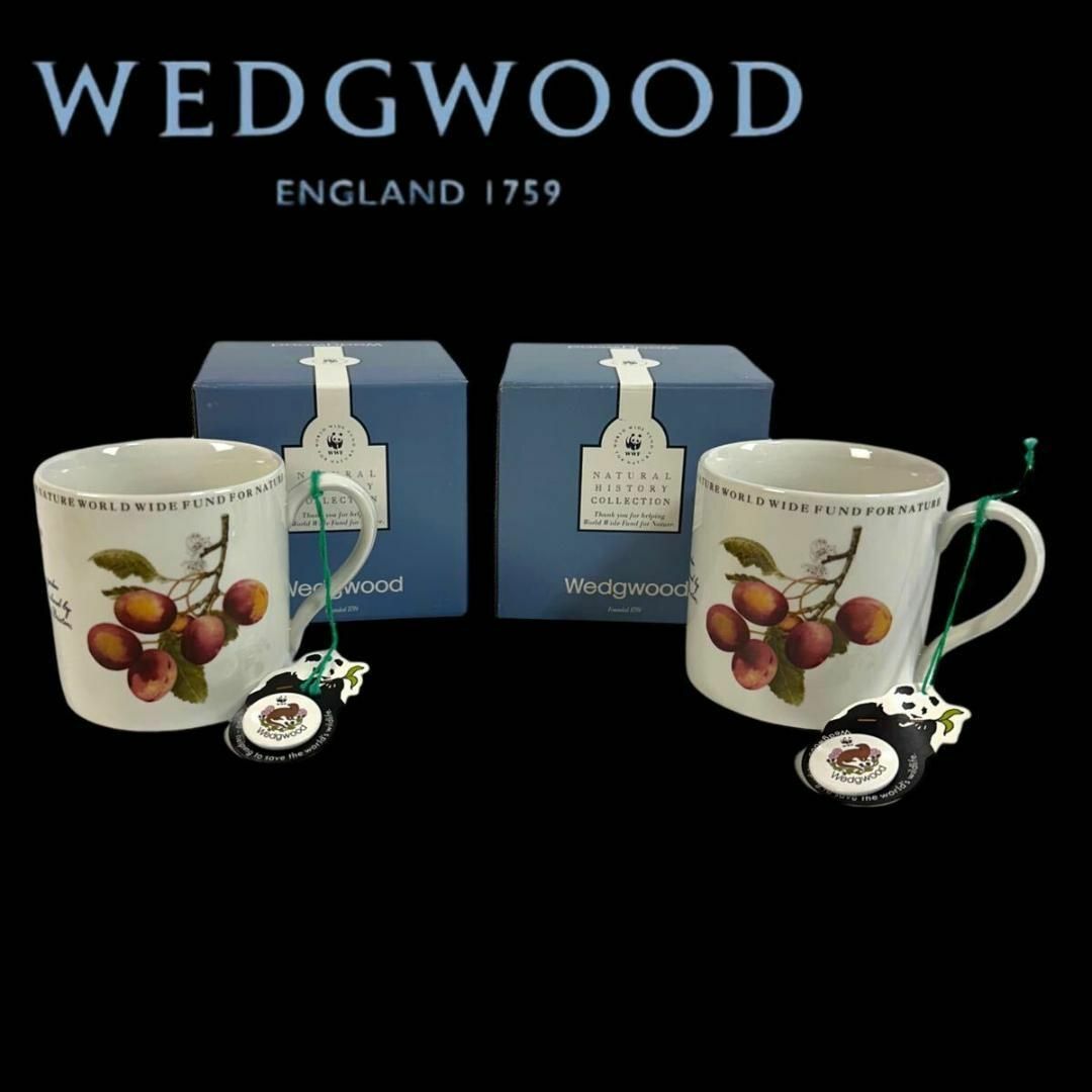 WEDGWOOD(ウェッジウッド)の【未使用】ウェッジウッド ナチュラルコレクション WWF マグカッププラム 2客 インテリア/住まい/日用品のキッチン/食器(グラス/カップ)の商品写真