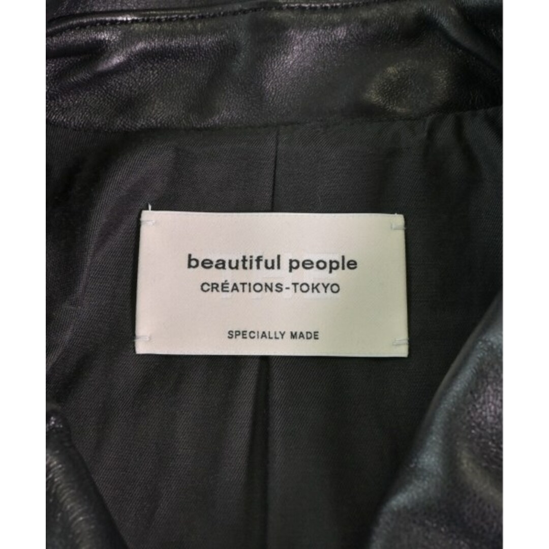 beautiful people(ビューティフルピープル)のbeautiful people ライダース 130(XS位) 黒 【古着】【中古】 レディースのジャケット/アウター(ライダースジャケット)の商品写真