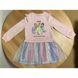 Disney - 子供服　ディズニー　プリンセズ　フリフリ　トレーナー　ワンピース　120cm