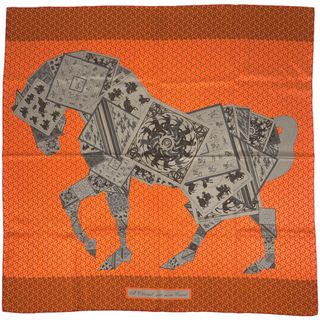 エルメス(Hermes)のエルメス カレ 90 A CHEVAL SUR MON CARRE レディース 【中古】(バンダナ/スカーフ)