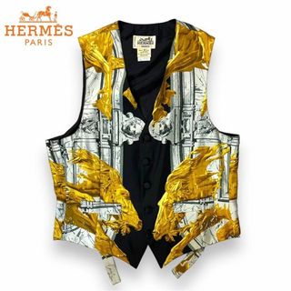 エルメス(Hermes)の【美品】エルメス ヴィンテージ シルク ベスト バルトルディの泉 50フランス製(ベスト)