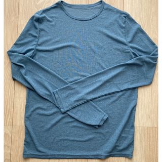 シアーシャツ　クルーネック　レディース　L(Tシャツ(長袖/七分))