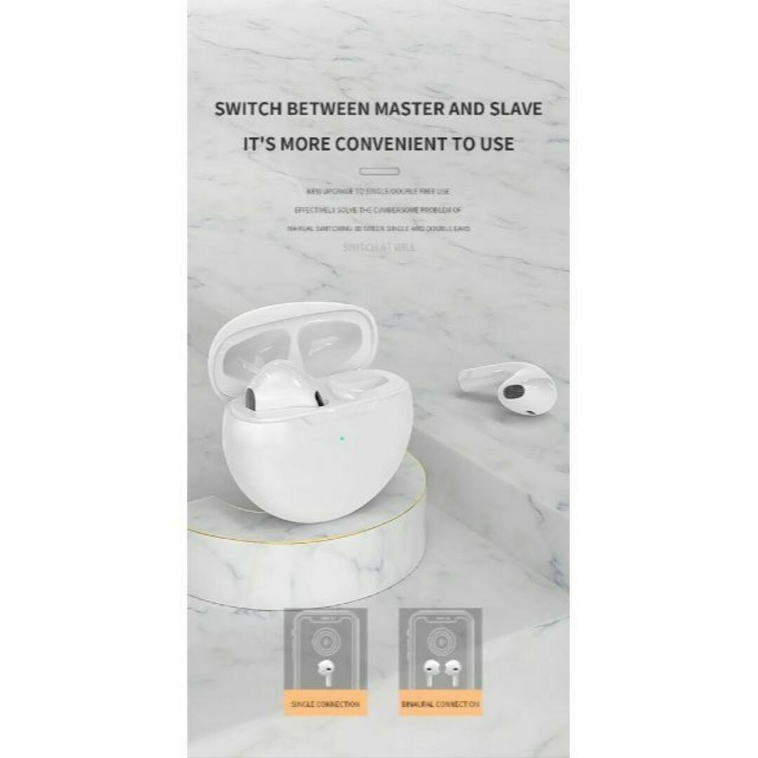 ワイヤレス イヤホン iphone Android オレンジ タッチ操作 小型 スマホ/家電/カメラのオーディオ機器(ヘッドフォン/イヤフォン)の商品写真