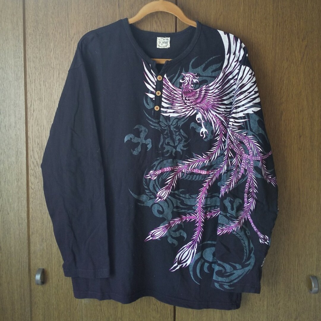 メンズ 和柄 ロンT Tシャツ 4L 大きいサイズ 大きなサイズ 和風 メンズのトップス(Tシャツ/カットソー(七分/長袖))の商品写真