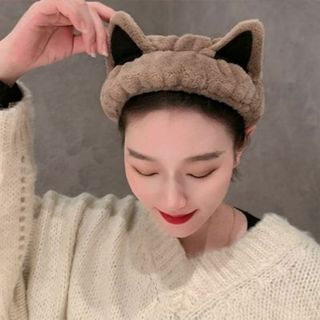 ウォッシュバンド　ヘアバンド　メイク　洗顔　猫耳　猫　ネコ　アニマル　ターバン(ヘアバンド)