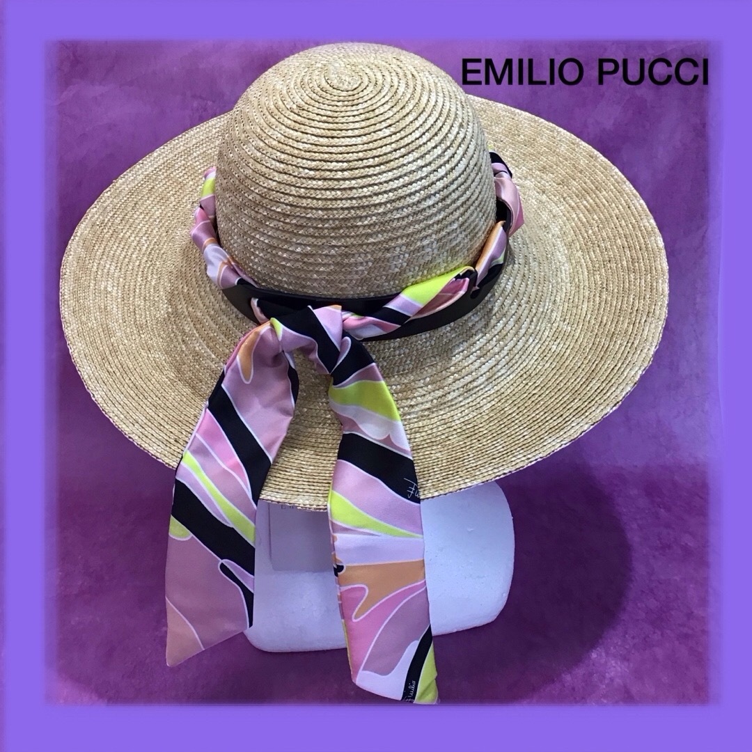 EMILIO PUCCIエミリオプッチ麦わら帽子 KB2366 レディースの帽子(麦わら帽子/ストローハット)の商品写真