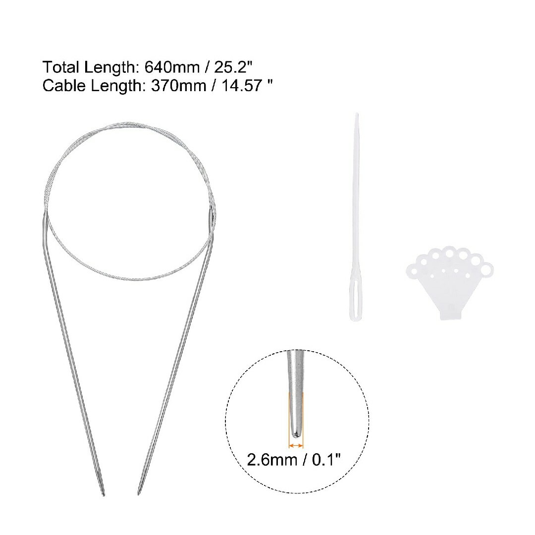 サークル針 セット 編み針 ステンレス製 セーター用 工芸品 プロジェクト ハンドメイドのファッション小物(マフラー/ストール)の商品写真