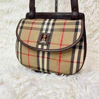 バーバリー(BURBERRY)の極美品　バーバリー　ショルダーバッグ　シャドウホース　ロゴプレート　ノバチェック(ショルダーバッグ)