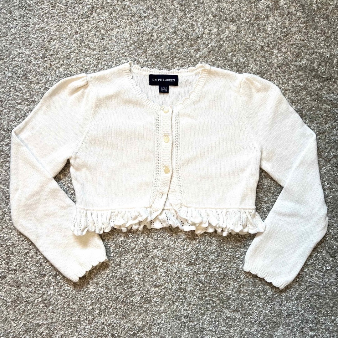 Ralph Lauren(ラルフローレン)のラルフローレン 4T 110 ガーデン ホワイト Ralph Lauren キッズ/ベビー/マタニティのキッズ服女の子用(90cm~)(カーディガン)の商品写真